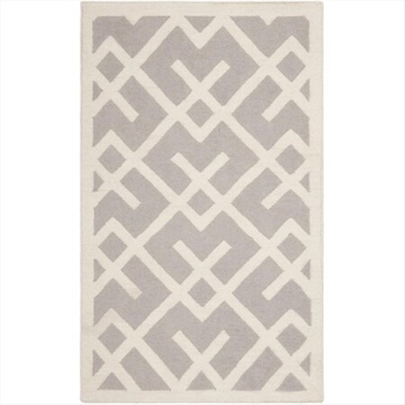 Safavieh 6 Ft. X 9 Ft. Medium Rectangle Contemporary Dhurries- Grey And Ivory- Flatweave Rug DHU552G-6